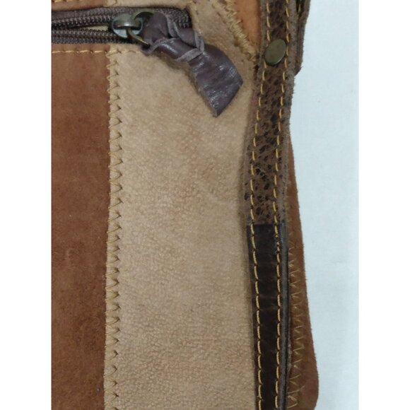 Vaan & Co Leather And Suede Crossbody Bag Print Patchwork Purse Small Handbag - Picture 6 of 7